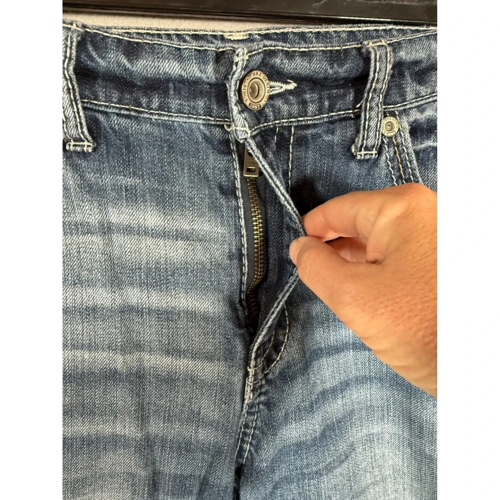 BKE Jake Mens Straight Leg Jeans 34x32 Medium Wash Blue Cotton Denim AB15296